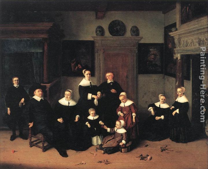 Portrait of a Family painting - Adriaen van Ostade Portrait of a Family art painting